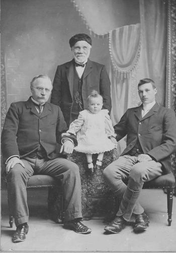 Josephus with son Fred, grandson and great grandson Photograph collection of V E Tomlinson